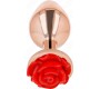 Kink Pleasure Plugs KINK - PINK GOLD ANAL PLUG WITH RED ROSE L