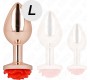 Kink Pleasure Plugs KINK - PINK GOLD ANAL PLUG WITH RED ROSE L
