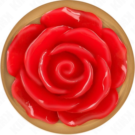 Kink Pleasure Plugs KINK - PINK GOLD ANAL PLUG WITH RED ROSE L