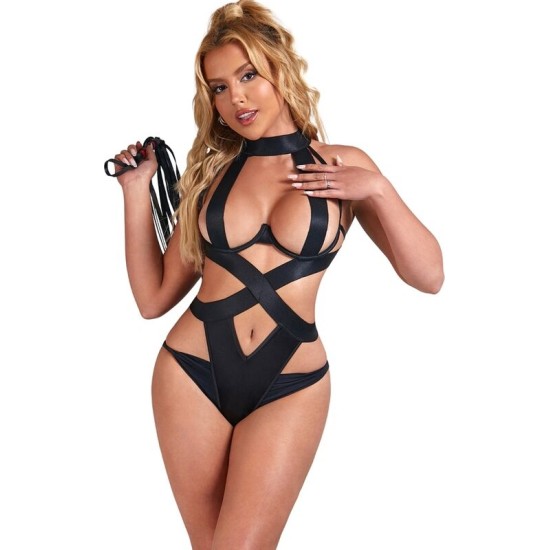 Subblime Bodies SUBBLIME - SEXY HALTER BODY WITH HARNESS BLACK L/XL