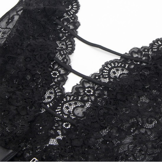 Subblime Bodystockings SUBBLIME - 954390 SEXY BODY WITH GARTER BELT BLACK L/XL