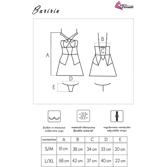 Livco Corsetti Sets LIVCO CORSETTI FASHION - BARIRIN LC 90633 SHIRT + PANTY BLACK