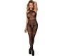 Subblime Bodystockings SUBBLIME - 951948 FISHNET BODYSTOCKING WITH CROSSED NECK STRAPS BLACK ONE SIZE