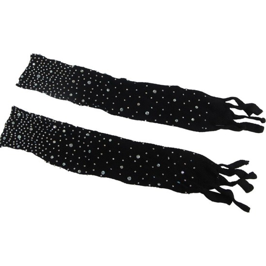 Subblime Bodystockings SUBBLIME - 952174 FISHNET BODYSTOCKING WITH GLOVES AND DIAMONDS BLACK ONE SIZE