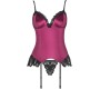 Livco Corsetti Sets LIVCO CORSETTI FASHION - AGRAFENA CF 90436 CORSET + THONG BURGUNDY S/M