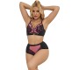 Subblime Sets SUBBLIME - 955588 PINK PATENT LEATHER MESH ZIPPER BRA SET L/XL