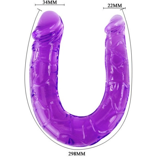 Baile Anal BAILE - DOUBLE DILDO IN LILAC FLEXIBLE JELLY