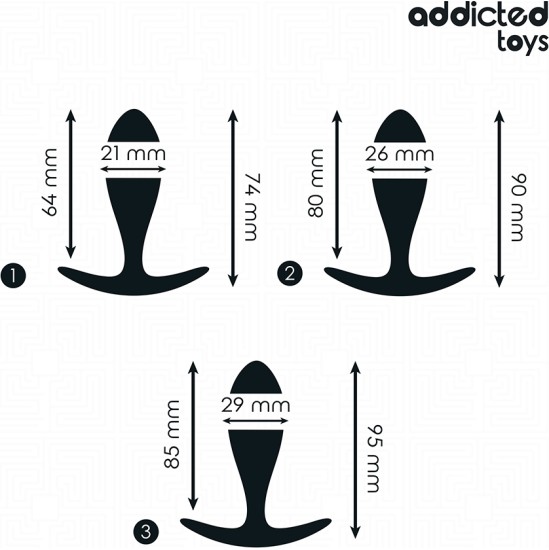 Addicted Toys SET OF 3 ANAL PLUG SILICONE MODEL 2