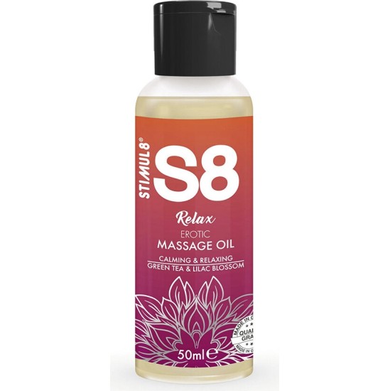 Stimul8 S8 RELAX EROTIC MASSAGE OIL GREEN TEA 50 ML