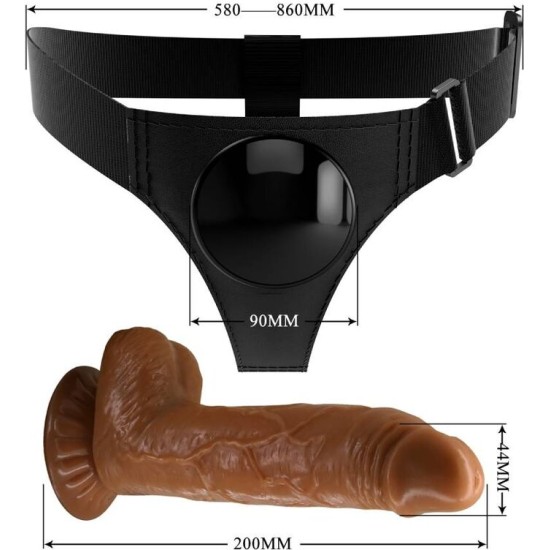 Pretty Love HARNESS BRIEFS UNIVERSAL HARNESS WITH DILDO MICHEAL 20 CM BLACK