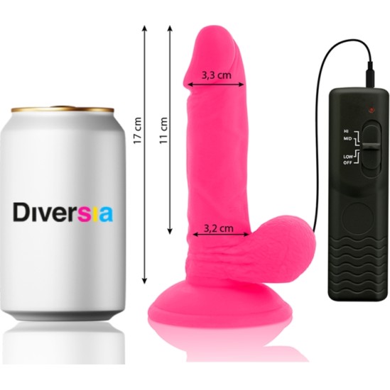 Diversia FLEXIBLE VIBRATING DILDO PINK 17 CM -O- 3.3 CM