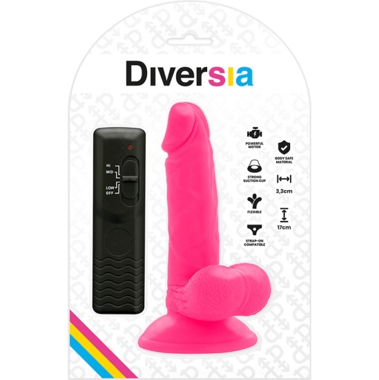 Diversia FLEXIBLE VIBRATING DILDO PINK 17 CM -O- 3.3 CM