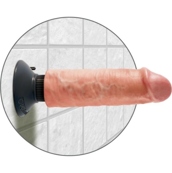 King Cock 15.24 CM VIBRATING COCK FLESH