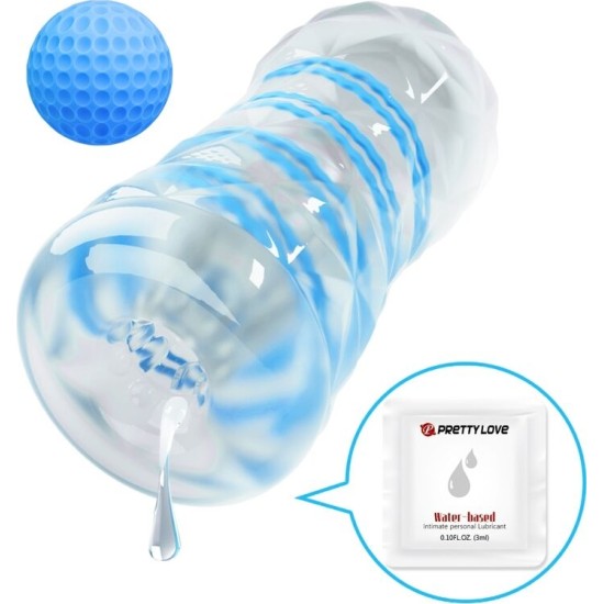 Pretty Love Male PRETTY LOVE - SMALL MASTURBATOR WITH BLUE SPIRALS