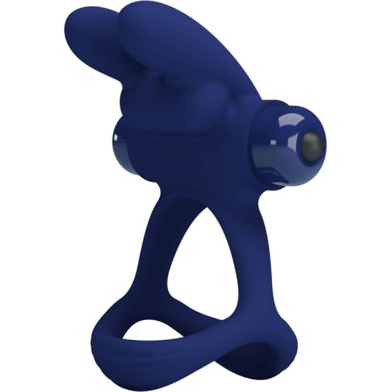 Pretty Love Male PRETTY LOVE - FRANCISCO DOUBLE VIBRATING RING RABBIT BLUE