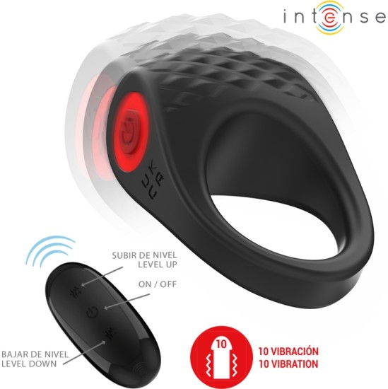 Intense Couples Toys INTENSE - CLOVER VIBRATOR PENIS RING 10 VIBRATIONS BLACK