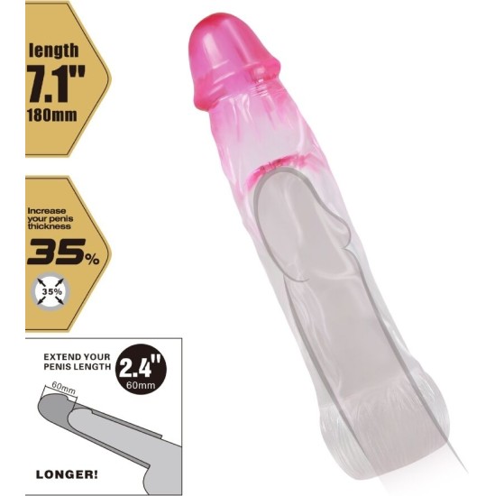 Pretty Love NERON REALISTIC 6 CM ENLARGEMENT SHEATH FOR PENIS PINK