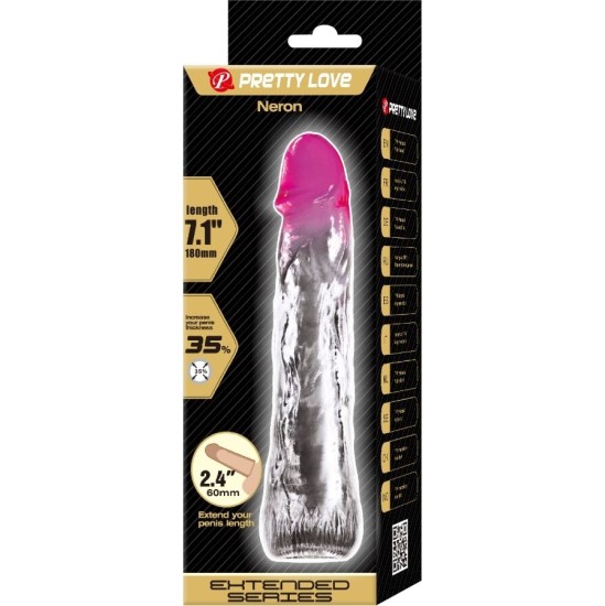 Pretty Love NERON REALISTIC 6 CM ENLARGEMENT SHEATH FOR PENIS PINK