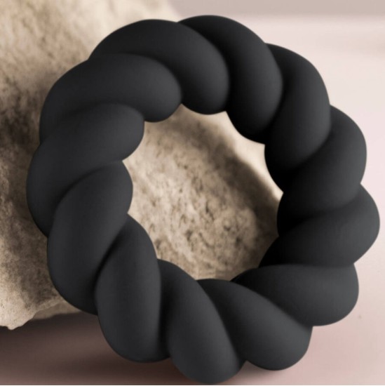 Rocks-Off TWIST BLACK SILICONE MASTURBATOR RING
