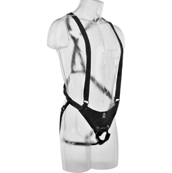 King Cock 30.5 CM HOLLOW STRAP-ON SUSPENDER SYSTEM - FLESH