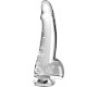 King Cock CLEAR DILDO WITH TESTICLES 15.2 CM TRANSPARENT
