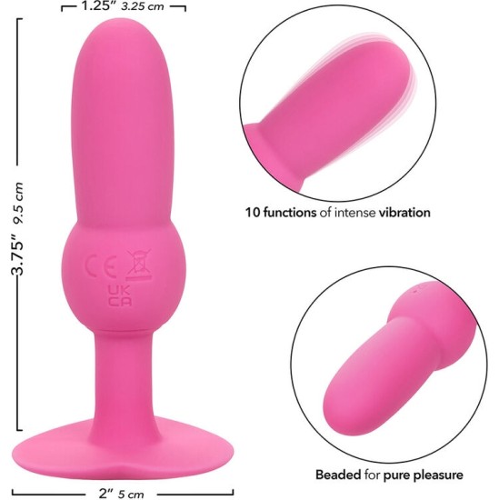 Calexotics FIRST TIME ANAL PLUG BEADED PROBE 10 VIBRATIONS PINK