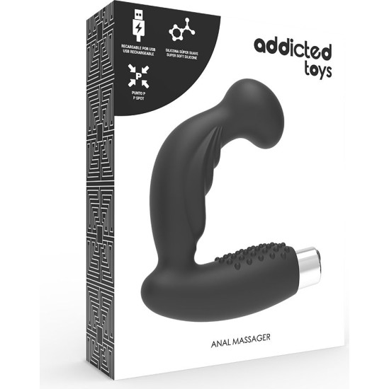 Addicted Toys PROSTATIC VIBRATOR RECHARGEABLE MODEL 3 - BLACK