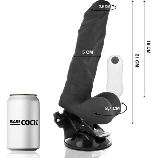 Basecock VIBRADOR ARTICULABLE CONTROL REMOTO NEGRO 21 CM -O- 5 CM