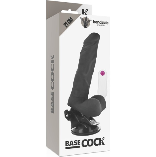 Basecock VIBRADOR ARTICULABLE CONTROL REMOTO NEGRO 21 CM -O- 5 CM