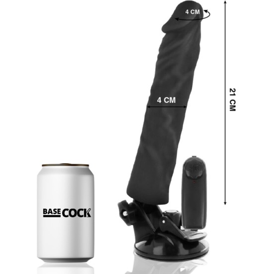 Basecock REALISTIC VIBRATOR REMOTE CONTROL BLACK 21 CM -O- 4 CM