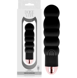 Dolce Vita RECHARGEABLE VIBRATOR SIX BLACK 7 SPEEDS