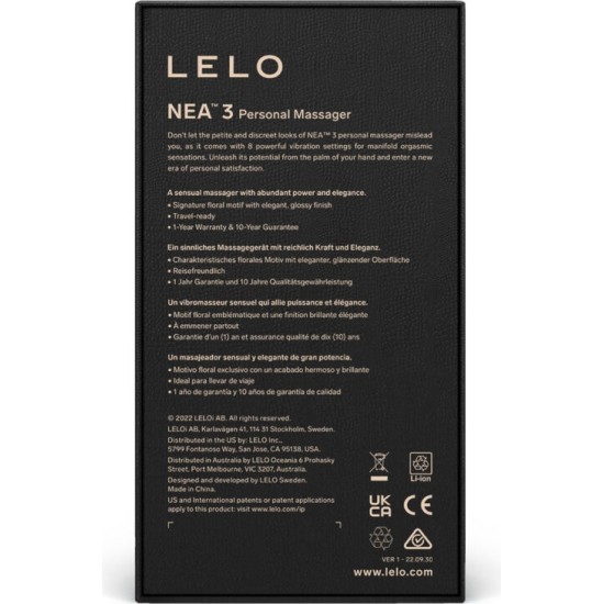 Lelo NEA 3 PERSONAL MASSAGER BLACK