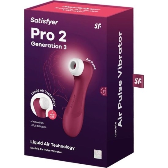 Satisfyer Air Pulse SATISFYER - PRO 2 GENERATION 3 LIQUID AIR TECHNOLOGY WINE RED