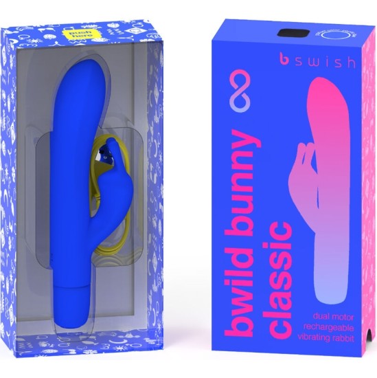 B Swish BWILD BUNNY INFINITE CLASSIC RECHARGEABLE VIBRATOR BLUE SILICONE