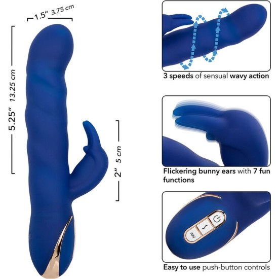Calexotics JACK RABBIT VIBRATOR WAVE MOTION BLUE