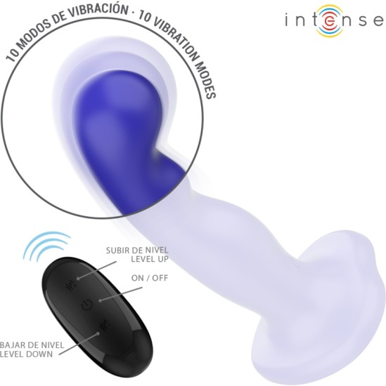 Intense Fun INTENSE - SHORTY VIBRATOR WITH SUCTION CUP BLUE REMOTE CONTROL
