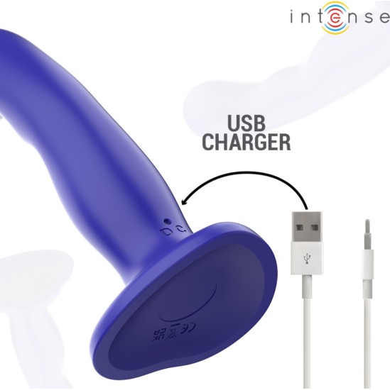 Intense Fun INTENSE - SHORTY VIBRATOR WITH SUCTION CUP BLUE REMOTE CONTROL