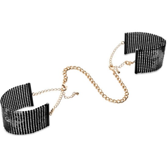 Bijoux Desire Metallique BIJOUX - D&Eacute;SIR M&Eacute;TALLIQUE BLACK METAL MESH HANDCUFFS