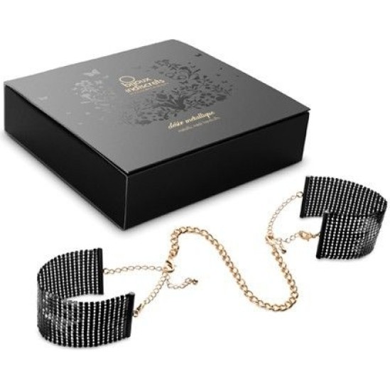 Bijoux Desire Metallique BIJOUX - D&Eacute;SIR M&Eacute;TALLIQUE BLACK METAL MESH HANDCUFFS