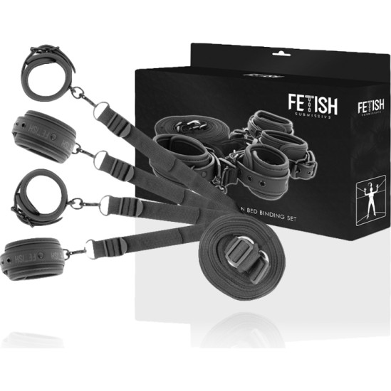 Fetish Submissive Bondage FETISH SUBMISSIVE - SET OF HANDCUFFS AND TIES WITH NOPRENE LINING