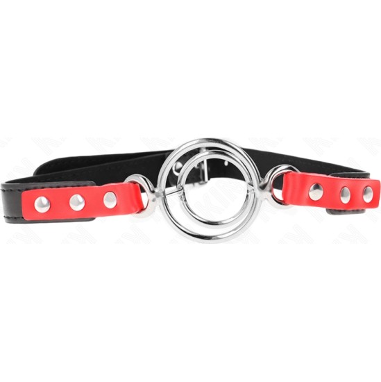 Kink Collar & Gag KINK - GAG WITH MULTIPLE O-RINGS 4 / 4.8 CM RED 38 X 56 CM