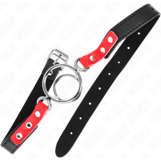 Kink Collar & Gag KINK - GAG WITH MULTIPLE O-RINGS 4 / 4.8 CM RED 38 X 56 CM