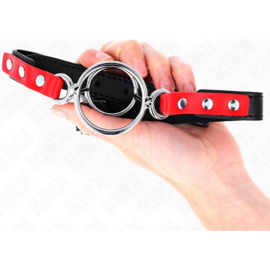Kink Collar & Gag KINK - GAG WITH MULTIPLE O-RINGS 4 / 4.8 CM RED 38 X 56 CM