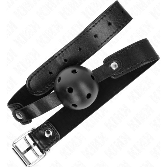 Kink Collar & Gag KINK - BLACK BREATHABLE BALL 4.5 CM GAG 65 x 2.5 CM