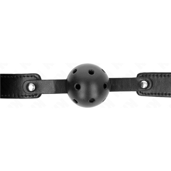 Kink Collar & Gag KINK - BLACK BREATHABLE BALL 4.5 CM GAG 65 x 2.5 CM