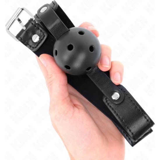 Kink Collar & Gag KINK - BLACK BREATHABLE BALL 4.5 CM GAG 65 x 2.5 CM
