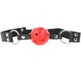 Kink Collar & Gag KINK - BREATHABLE BALL 4 CM GAG WITH DOUBLE RIVET RED 62.5 x 2.5 CM ADJUSTABLE 42-58 CM