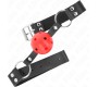 Kink Collar & Gag KINK - BREATHABLE BALL 4 CM GAG WITH DOUBLE RIVET RED 62.5 x 2.5 CM ADJUSTABLE 42-58 CM