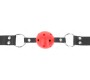 Kink Collar & Gag KINK - BREATHABLE BALL 4 CM GAG WITH DOUBLE RIVET RED 62.5 x 2.5 CM ADJUSTABLE 42-58 CM