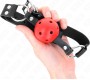 Kink Collar & Gag KINK - BREATHABLE BALL 4 CM GAG WITH DOUBLE RIVET RED 62.5 x 2.5 CM ADJUSTABLE 42-58 CM